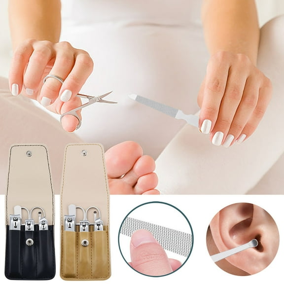 Isvgxsz 2024 New Home Decor 6 Pcs Stainless Steel Nail Clippers Set Travel Mini Manicure Set Pedicure Tools Nail Care Grooming Kit with Leather Pouch