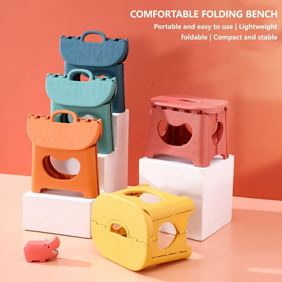 Isvgxsz 2024 New Travel Essentials Folding Stool Outdoor Portable Heavy Duty Plastic Non-Slip Chair for Camping Hiking Fishing Bbq Foldable Step Stool Stool