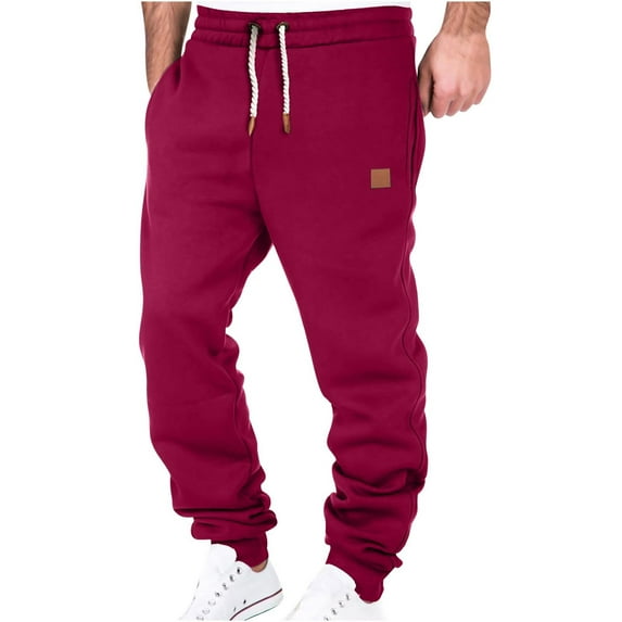 Isvgxsz 2024 New Mens Pants Mens Fashion Joggers Sports Pants - Cotton Pants Sweatpants Trousers Mens Long Pants Summer Deals Red