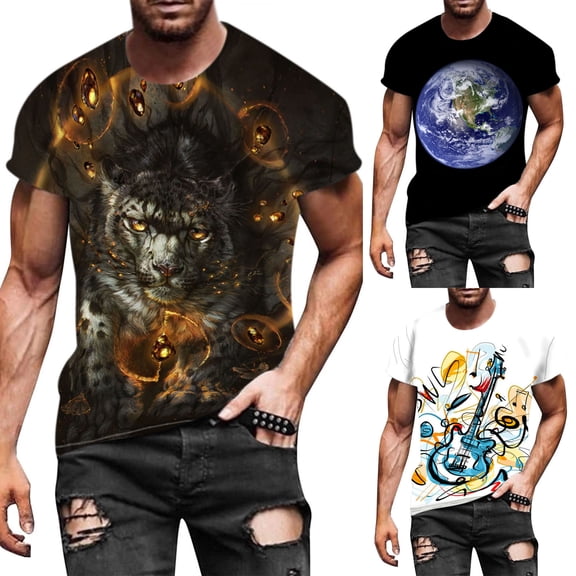 Isvgxsz 2024 New T Shirts for Man Fashion Men Short-Sleeved Printed Color Buttons Cardigan Casual T-Shirt Tops Lightweight Crewneck Black Top Summer Father Day Gift