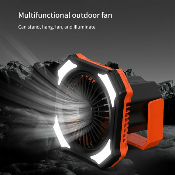 Pounoo 2024 Portable Tent Camping Fan, 10 Hour, Camping Flashlight, Desktop Fan With 4000 Mah Energy Storage Clip and Remote Control, Rechargeable Usb Barbecuefa