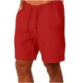 thumbnail image 1 of Isvgxsz 2024 Swimming Shorts for Men Men's Cotton and Shorts Lanyard Casual Pants Capris Elastic Waist Shorts Pants Lightweight Wine, 1 of 3