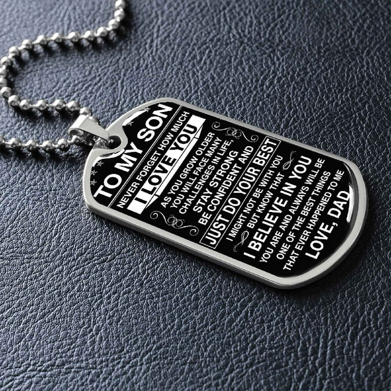 Isvgxsz Clearance Items Mom To Son Dog Tag Never Forget How Much I Love You Inspirational Message Pendant Necklace Encouragement Gift Uplifting Jewelry Walmart