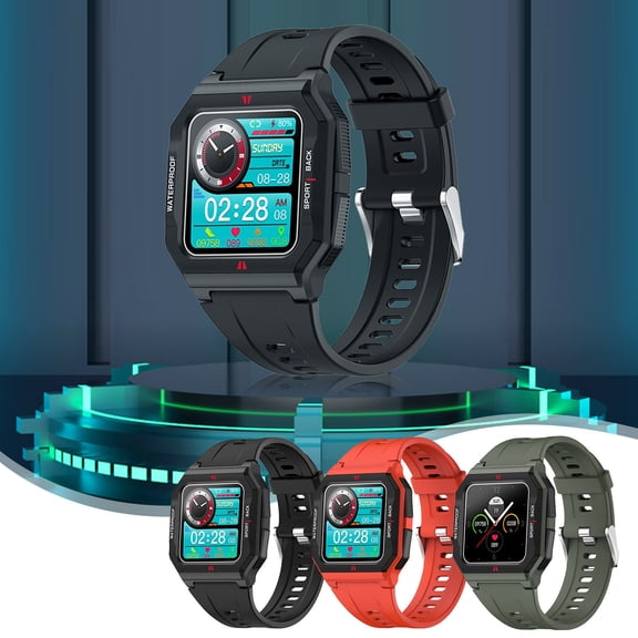 Pounoo New 1.3 Inch Ips Screen Custom Dial with Multiple Sports Modes Message Reminder Long Battery Life Ip68 Waterproofs Smartwatch Fathers Day Gifts