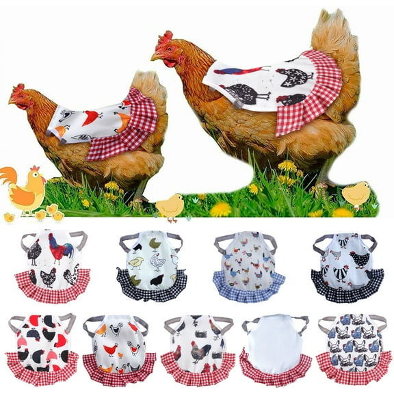 Pounoo New 2022 Chicken Saddle for Hens Chicken Apron with Elastic Strap Chicken Jacket Strap Poultry Protector Hen Feather Fixer Stylish Show Costume Adjust Tightness Pet Supplies