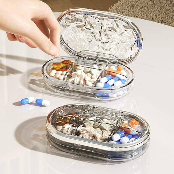 Pounoo New Bedroom Decor Airtight Vitamin Organizer Vitamin Dispenser Home Travel Supplement Organizer Portable Vitamin Sorter Extra Large Capacity for Outdoor Travel Kitchen Appliances