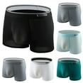 thumbnail image 1 of Pounoo New Bikini Underwear for Men Casual Solid Breathable Middle Waist Underwear Pants Comfortable Underwear Men New Arrivals Underpants Black, 1 of 4