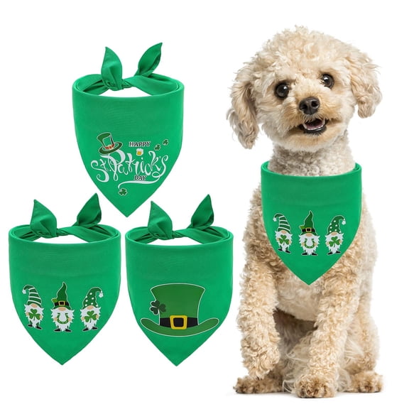 Isvgxsz New Clearance St. Patrick'S Day Dog Bandanas Dog Scarf Green Washable Scarf Pet Supplies Travel Essentials 3#