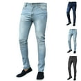 thumbnail image 1 of Isvgxsz New Denim Pants for Men New Style Comfort Waist Skinny Pants&nbsp;Men Solid Easy Care Long Pants Pocket Button Front Mid Waist Big and Tall Pants Light Blue Xxl, 1 of 6