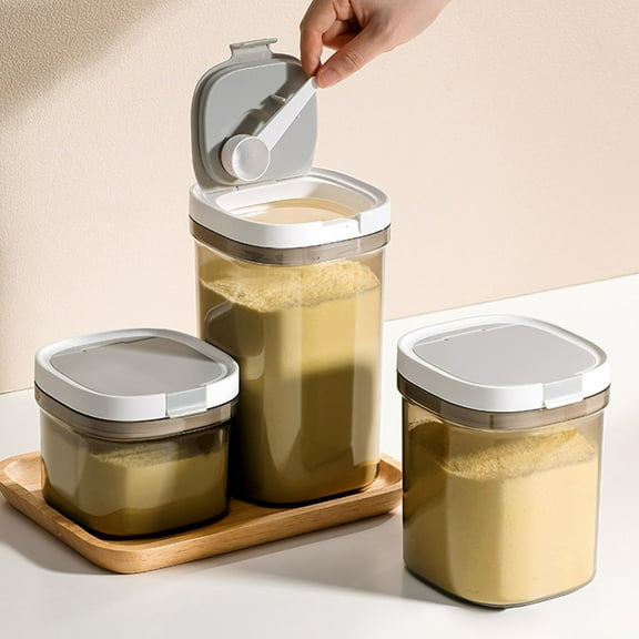 Pounoo New Fall Decor Grains and Cereals Sealing Jar Food-Grade Plastic Material Milk Powder Canister Storage Box Magnetic Sealing Jar Home Decor Living Room