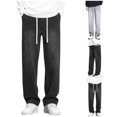 thumbnail image 1 of Pounoo New Jeans for Men Clearance Casual Elastic Waist Wide Leg Pants Men Solid Comfort Fit Long Pants Pocket Drawstring High Waist Mens Pants Under $20 Gray Xxxl, 1 of 4