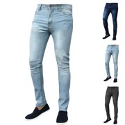 POUNOO Isvgxsz New Jeans for Men Clearance Men's Casual Straight Ripped Hole Trousers Jeans Pants Full Length Pants Skinny Pants&nbsp;Men Full Length Pants Black L