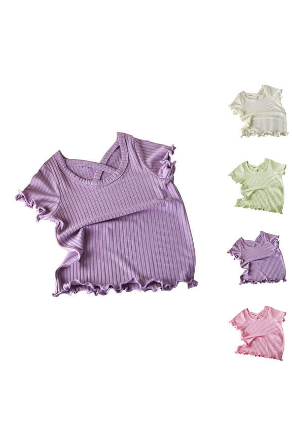 Isvgxsz New Kids Blouses for Girls Summer Girls Casual Tunic Tops Short Sleeve Loose Soft Blouse T-Shirt Quick Drying Girls Tops & T-Shirts