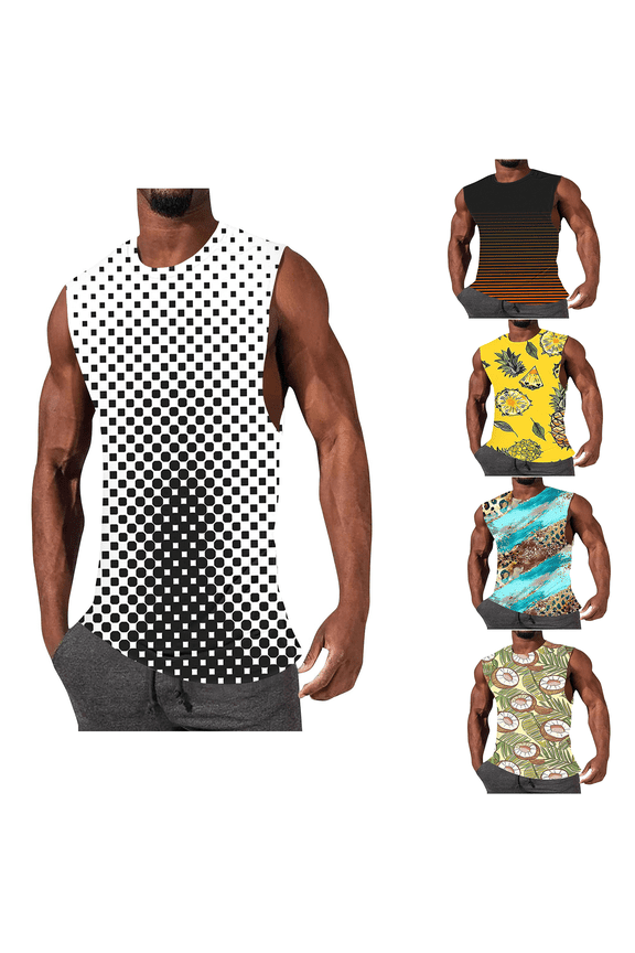 Isvgxsz New Mens Tanks Summer Men's Fashion Summer Solid Color Casual Fitness Sport Permeability Tank Top Quick Drying Sleeveless Shirts for Men Multicolor