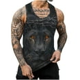thumbnail image 1 of Isvgxsz New Mens Tanks Summer Men's Printed Vests Casual Sleeveless Round Neck T-Shirt Tank Tops Satiny Soft Sleeveless Shirts for Men Dark Gray, 1 of 7