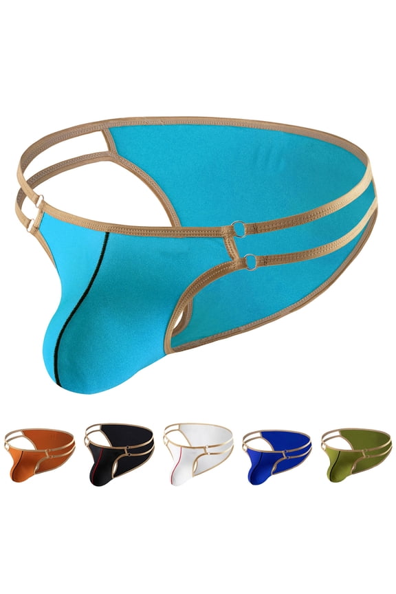 New Mens Thong Underwear Open Crotch Men's Underwear Youth Ice Silk Thin Style Transparent Low Waist Briefs Men Breathable Mens Briefs Underwear Sky Blue