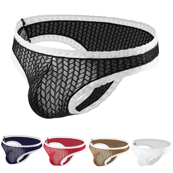 Pounoo New Mens Underwear Briefs Men Casual Fashion Solid Underwear Thong Buttock Lift Breathable Briefs Skin-Friendly Underpants Men New Arrivals Underpants Coffee