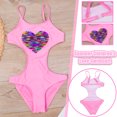 thumbnail image 1 of Isvgxsz New One Piece Swimsuit Girls Kids Girls One Pieces Swimsuit Print Cute Swimwear Summer Beach Bathing Suits（7-14Year） Pink Swimsuit One Piece Teen, 1 of 9