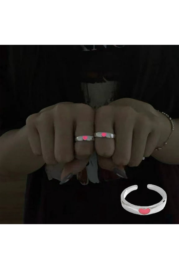 Isvgxsz New & Trending Clearance In-The-Dark Ring Couple Models Luminous Ring Live Adjustable Male and Female Pair of Finger Ring To Send Girlfriend Gift Kitchen Decor
