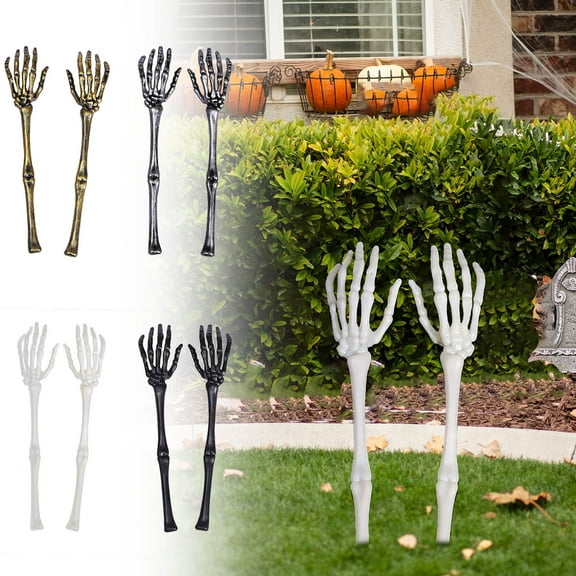 Isvgxsz New Wall Decor Halloween Skull Arm 2 Pcs Set About Inserted Ghost Hand Broken Ghost Claws Artificial Human Skeleton Props Tombstone Halloween Decor