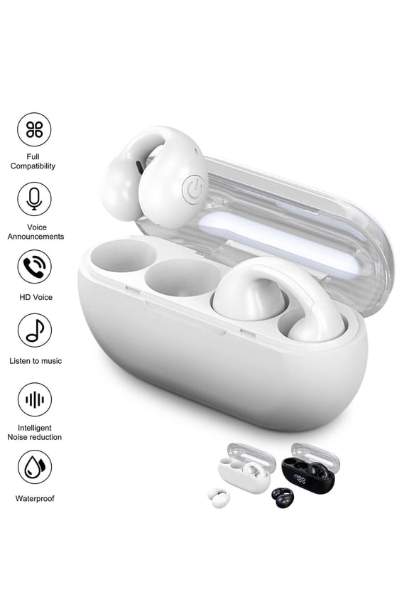 New Wireless Ear Clip Boneconduction Headphones Bluetooth Mini Sports Running Earring Headphones Open Ear in Ear Headphones Wireless Earbuds with Earhook Living Room Decor