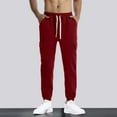 thumbnail image 1 of Isvgxsz Pants for Men Clearance Men Fashion Solid Casual Elastic Waist with Pocket Trousers Sport Pants Spring Style Red, 1 of 8