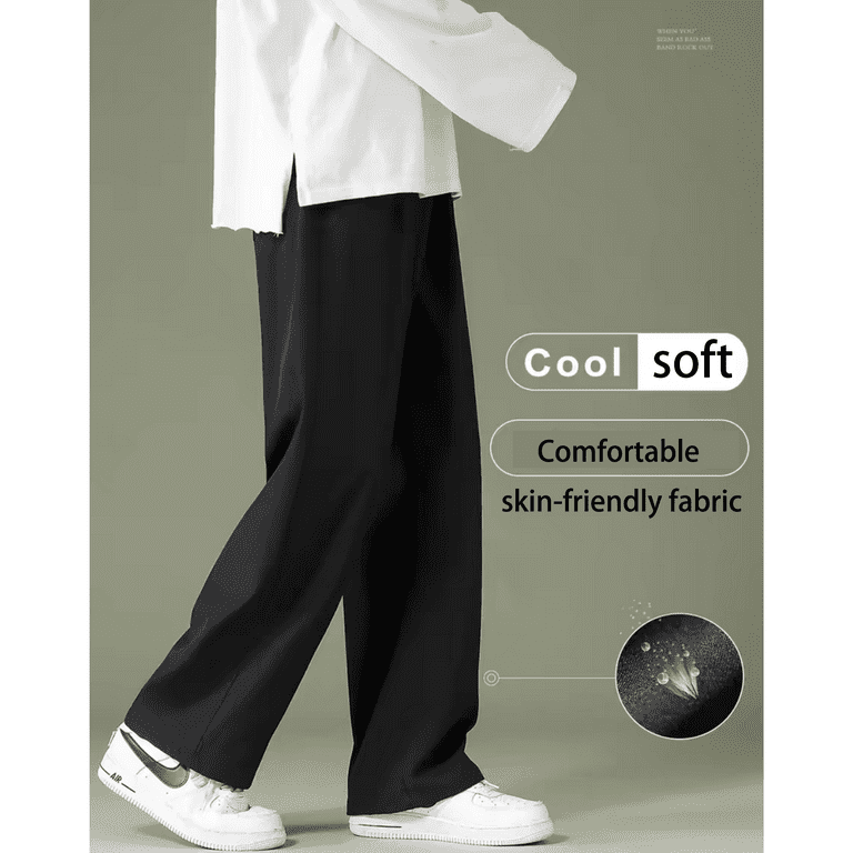 Isvgxsz Pants for Men Clearance Men S Fashion Summer Slim Casual Solid Classic Trousers Long Pants Summer Deals Black