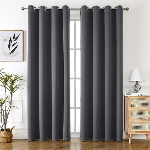 Isvgxsz Rod Pocket Blackout Curtains for Bedroom, Room Darkening Window Curtains for Living Room, Thermal Insulated Noise Reduction Solid Window Drapes, 2 Panels,39 Inch X 51 Inch