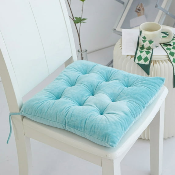 Isvgxsz Square Non-Slip Plush Thicken Seat Pillows Cushions Solid Color Office Chair Seat Pad Soft Tatami Reversible Fluffy Chair Cushion for Home, Office,Adults and Children