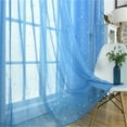 thumbnail image 1 of Isvgxsz Star Sheer Curtains for Room Nursery 39.37 in × 78.74 in,Sparkly Star Printed Semi Sheer Bedroom Curtains Rod Pocket Light Filtering Gauze Small Curtain Drapes 1 Panels, 1 of 1