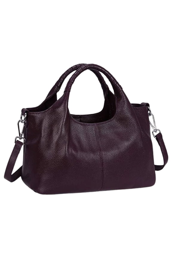 Iswee Genuine Leather Women's Handbag – Classic Tote & Crossbody Purse with Adjustable Strap, Medium-Size Everyday Shoulder Bag