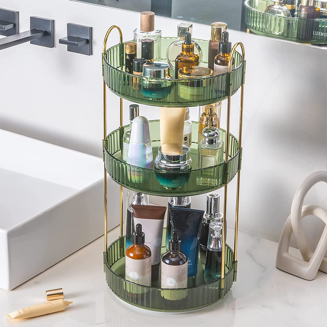 Isyunen Bathroom Organizer Countertop，3 Tier Counter Organization and Storage for Kitchen