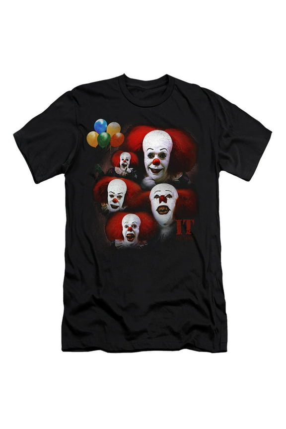 It 1990 - Many Faces Of Pennywise - Premium Slim Fit Short Sleeve Shirt - Medium