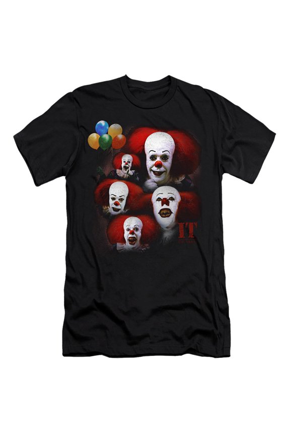 It 1990 - Many Faces Of Pennywise - Premium Slim Fit Short Sleeve Shirt - X-Large