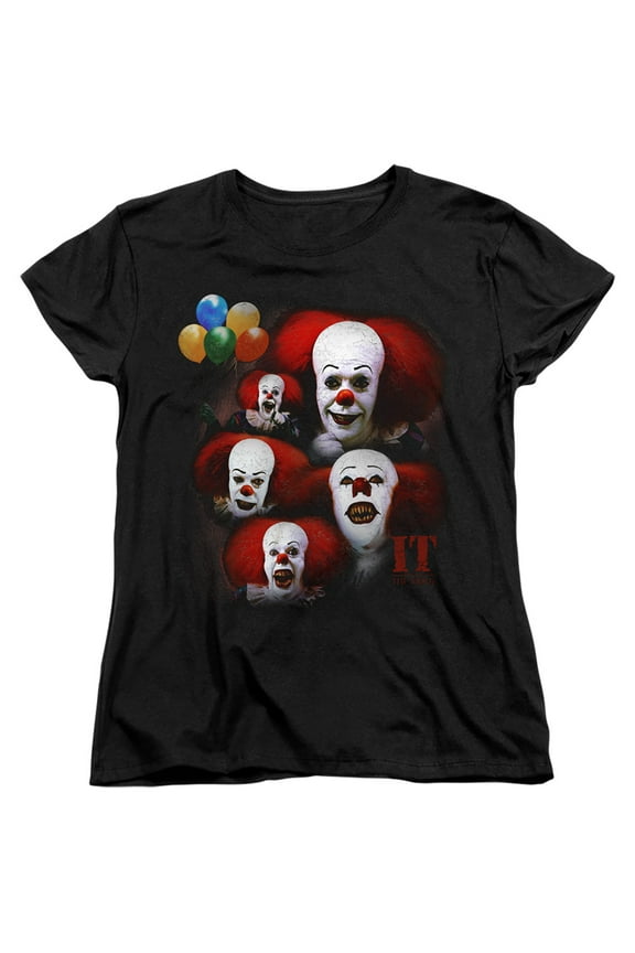 It 1990 - Many Faces Of Pennywise - Women's Short Sleeve Shirt - Small
