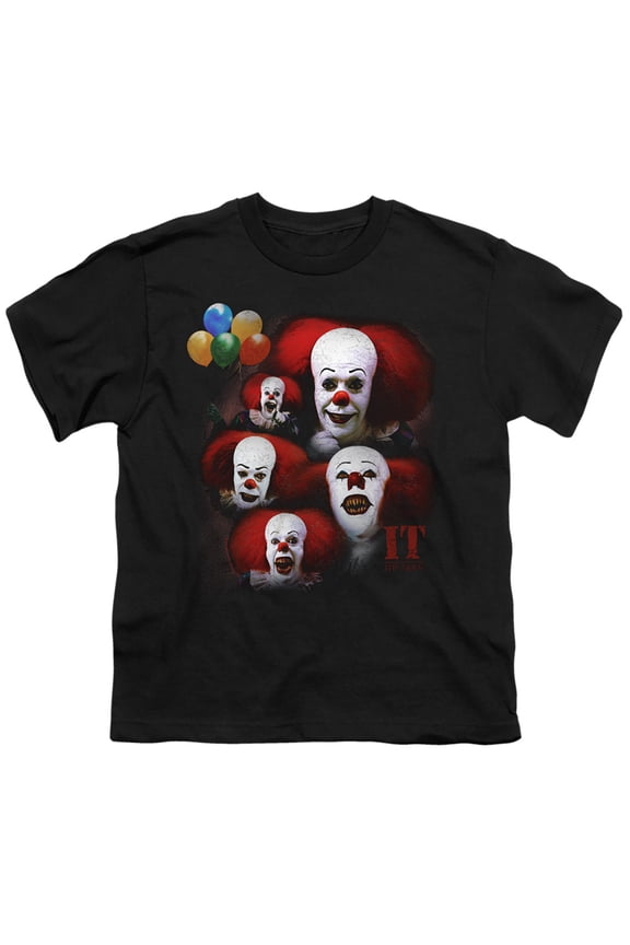 It 1990 - Many Faces Of Pennywise - Youth Short Sleeve Shirt - Small