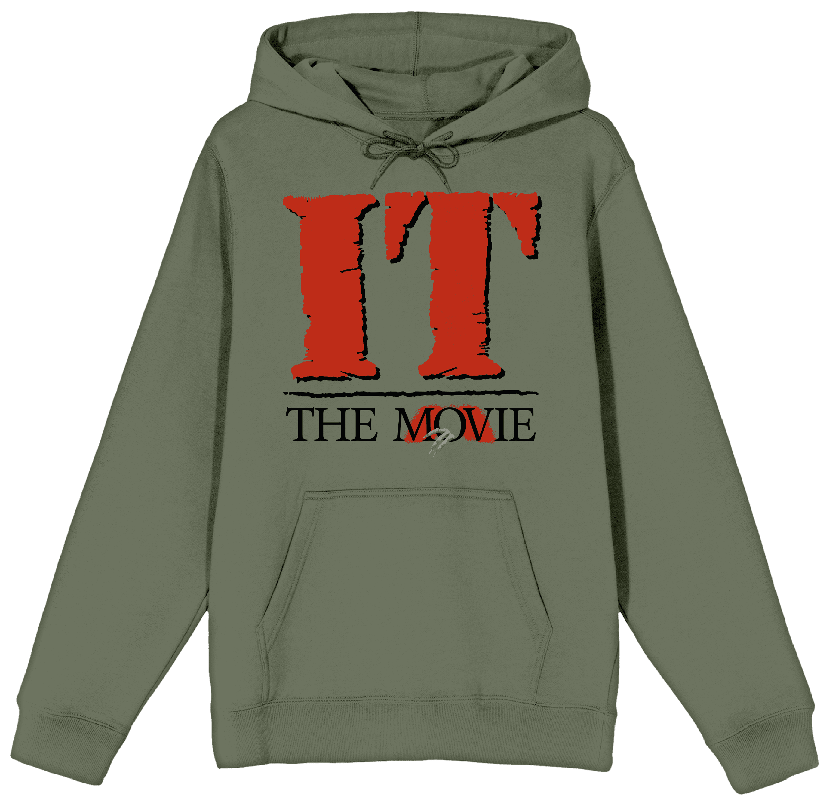 It 1990 Movie Classic Logo Long Sleeve Olive Men s Hooded Sweatshirt it-1990-movie-classic-logo-long-sleeve-olive-men-s-hooded-sweatshirt