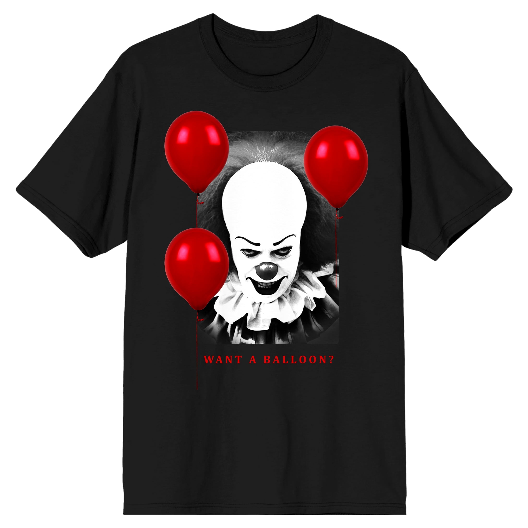 It 1990 Pennywise Want a Balloon Men's Black T-shirt-XS - Walmart.com