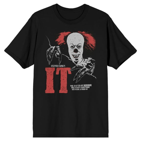 It 1990 Pennywise You'll Float Too Men's Black T-shirt-3XL