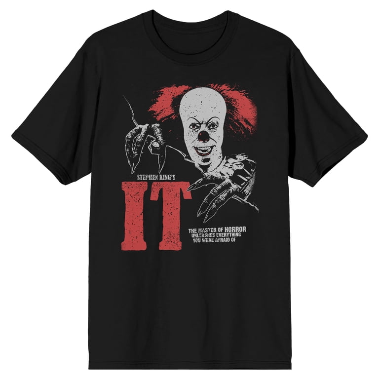 It 1990 Pennywise You'll Float Too Men's Black T-shirt-Large