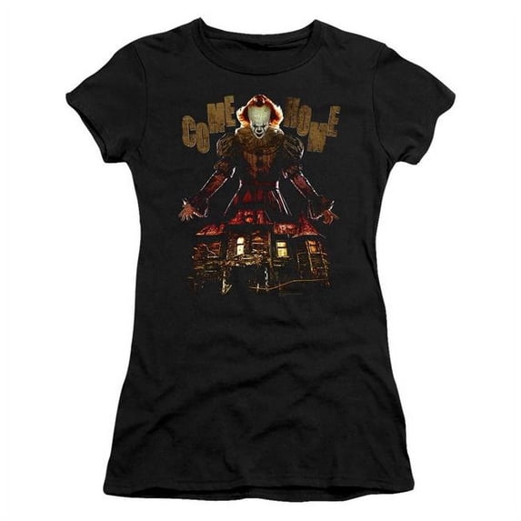 It 2 & Come Home Juniors Short Sheer Sleeve T-Shirt, Black - Extra Large