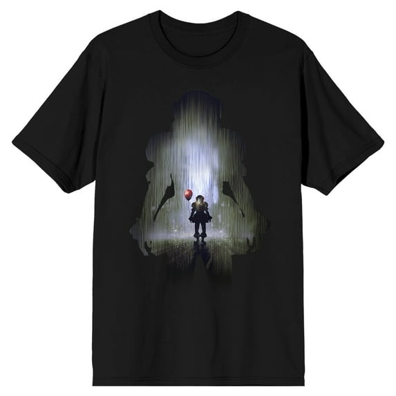 It 2017 Movie Foggy Pennywise Silhouette Men's Black T-shirt-6XL