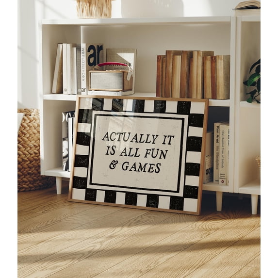 Printable Gamer It Actually It Is All Fun And Games Trendy Quote And Checkered Art ...