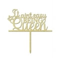 thumbnail image 1 of "It Ain't Easy Being Queen" Custom Wedding Cake Topper Rustic Wooden Crown Cake Topper Cake Decoration 6"-7" Inches Wide, 1 of 3