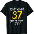 thumbnail image 1 of It All Started 37 Years Ago 37th Wedding Anniversary Couple T-Shirt, 1 of 4