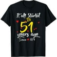 thumbnail image 1 of It All Started 51 Years Ago 51st Wedding Anniversary Couple T-Shirt, 1 of 5