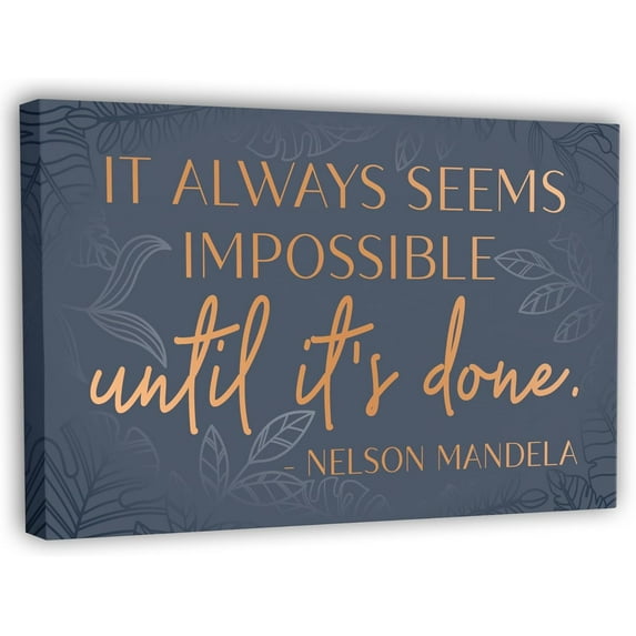 It Always Seems Impossible Canvas Print Inspirational Sign Poster Motivational Wall Art Painting For Office Living Room Bedroom Decor Unframed