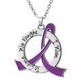 thumbnail image 1 of It Came. We Fought. I Won. Awareness Ribbon Survivor Necklace for Pancreatic Cancer, Lupus - Purple, 1 of 6