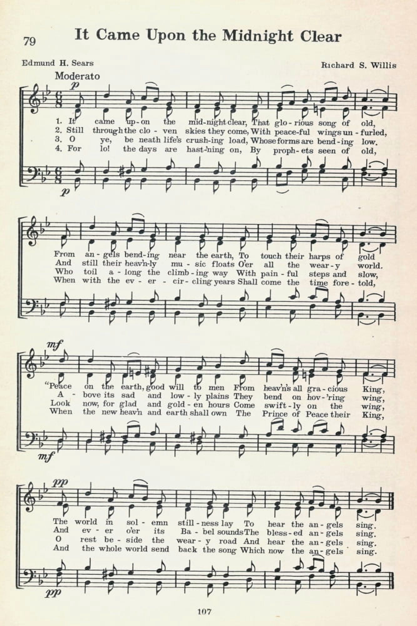 It Came upon the Midnight Clear Willis & Sears No???ls A Collection of Christmas Carols 1932 Canvas Art - (18 x 24)
