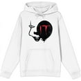 thumbnail image 1 of It Chapter 2 Enlarged Pennywise Face Adult White Long Sleeve Hoodie-XS, 1 of 6